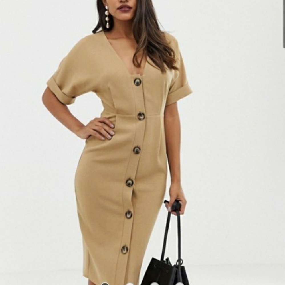 ASOS Button Through Midi Dress